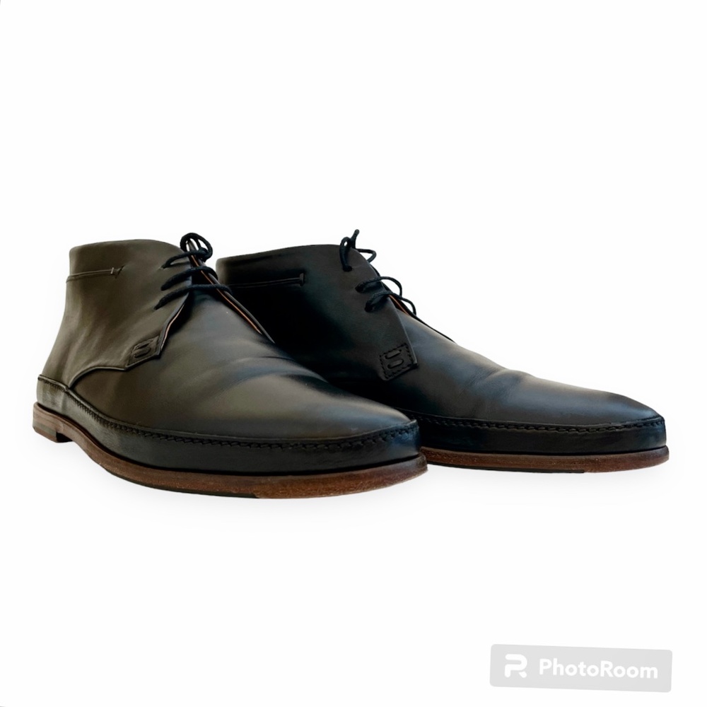 Paire et fils Boots Chukka 100% Leather Black Size 10 - 43 MINT !!!
